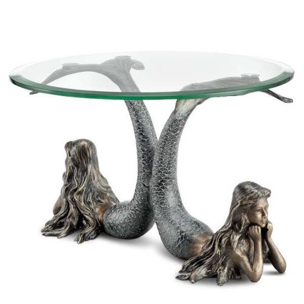 Mermaids Table Server Candleholder Statue Side View of Sculptural